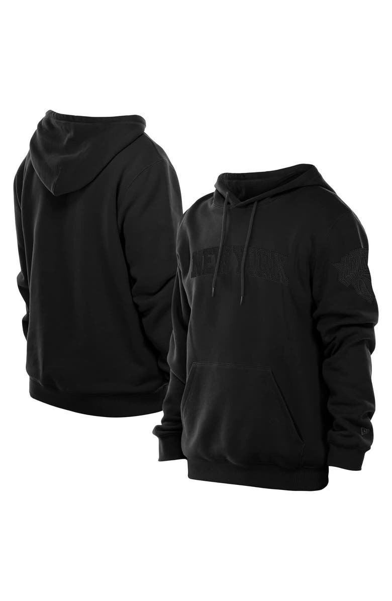 New Era Men's New Era Black New York Knicks Tonal Premium Pullover Hoodie, Main, color, Black