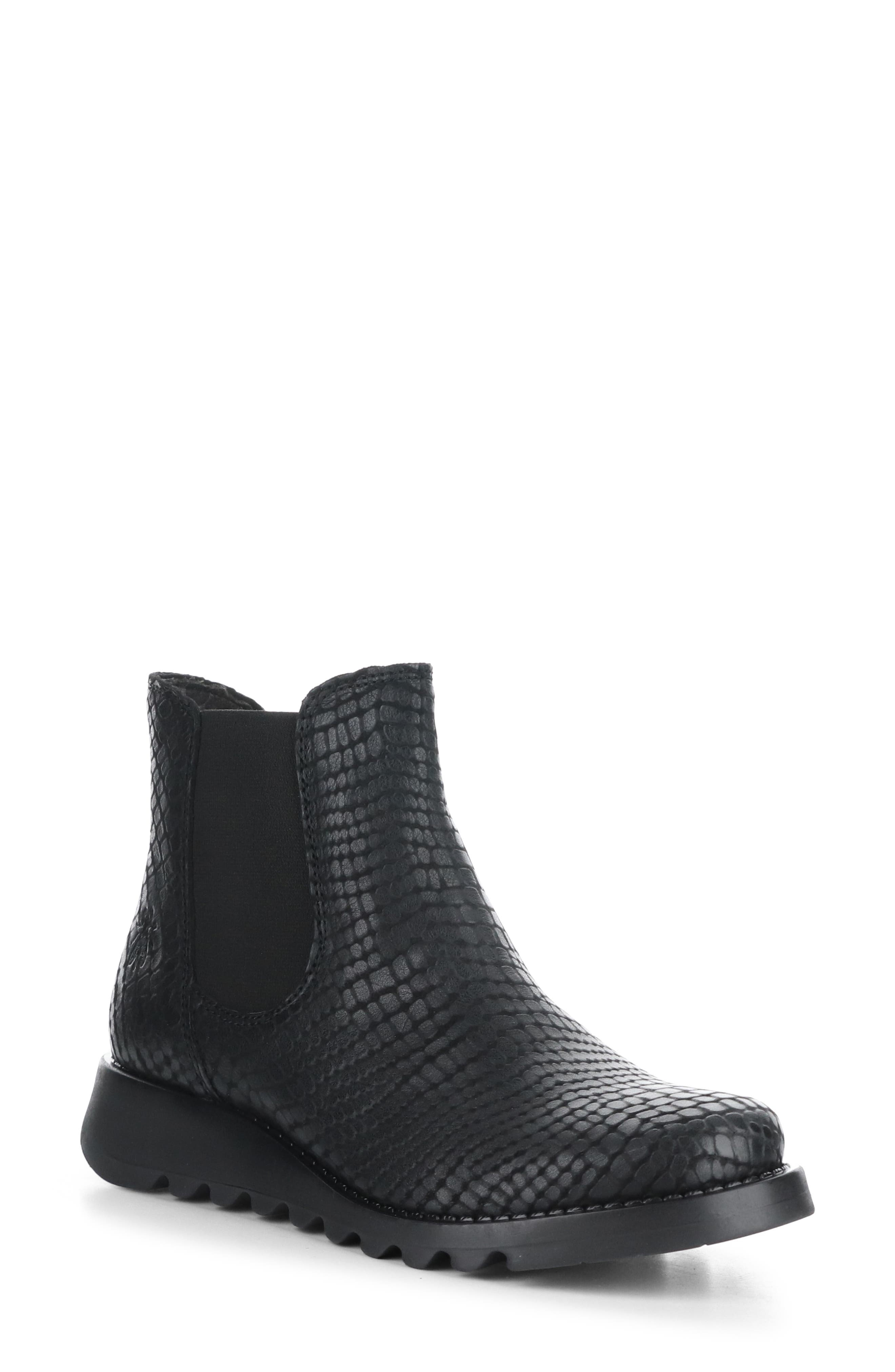 Salv Chelsea Boot, Main, color, 079 BLACK CROCO PRINT