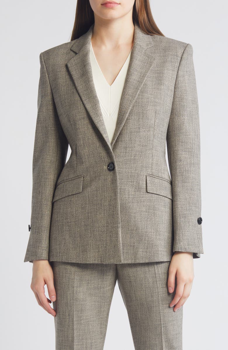 BOSS Janeri Notch Lapel Blazer, Main, color, Grey Jersey Fantasy