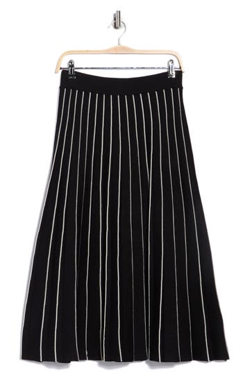 Adrianna Papell Pinstripe Sweater Skirt In Multi