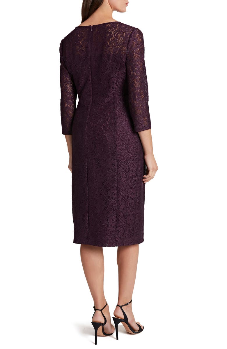 Tahari Sparkle Lace Sheath Cocktail Dress, Alternate, color, 