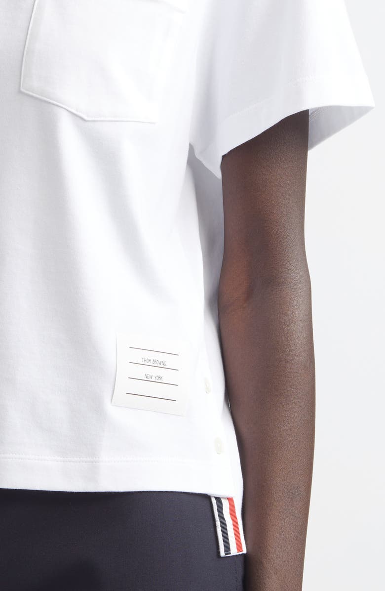 Thom Browne Medium Weight Cotton Jersey Boxy Pocket Tee, Alternate, color, White
