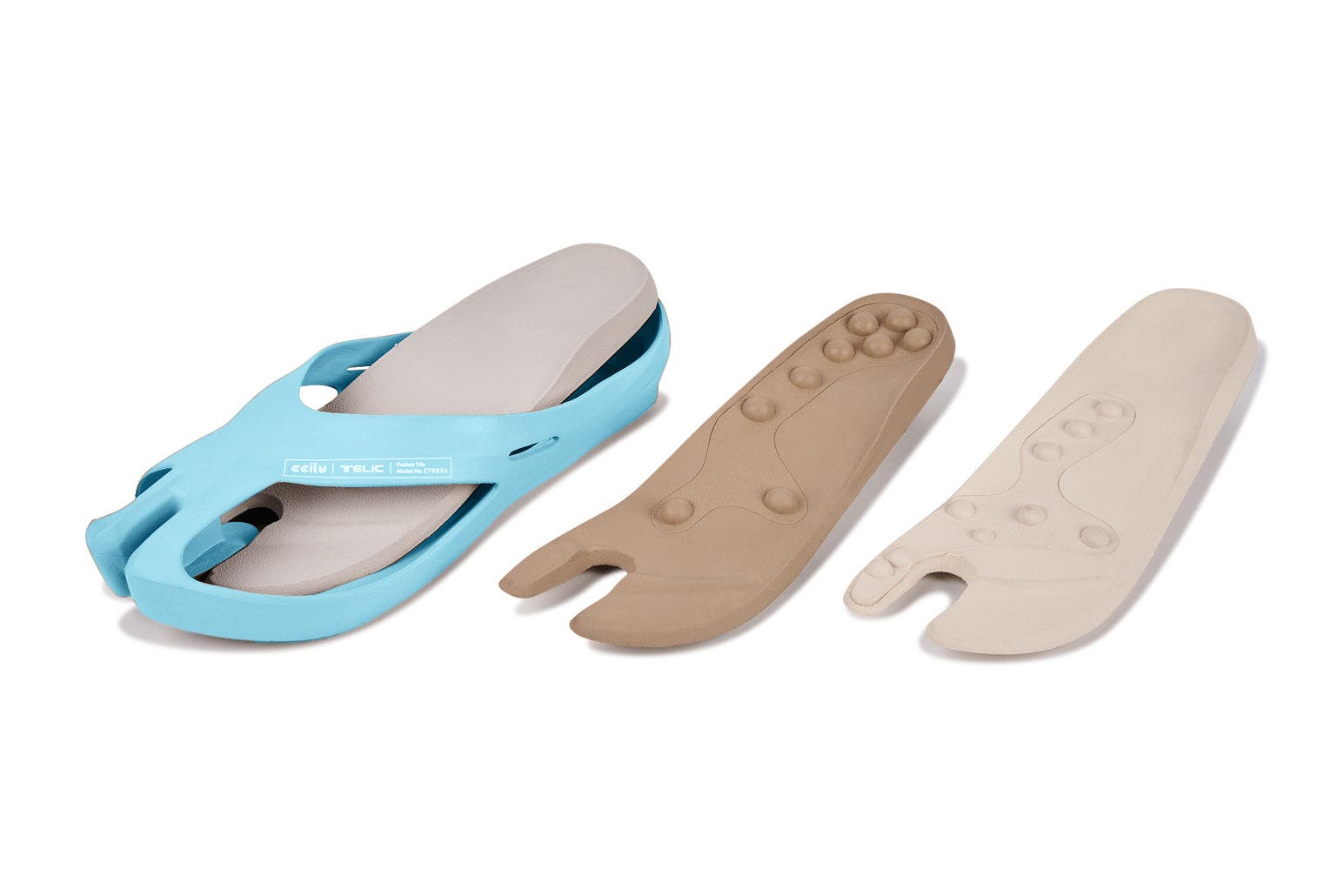 Stepping Stones Caring Reflexology Slide Sandal, Alternate, color, Sky Blue