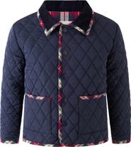 Rachel Riley Tartan Trim Quilted Jacket