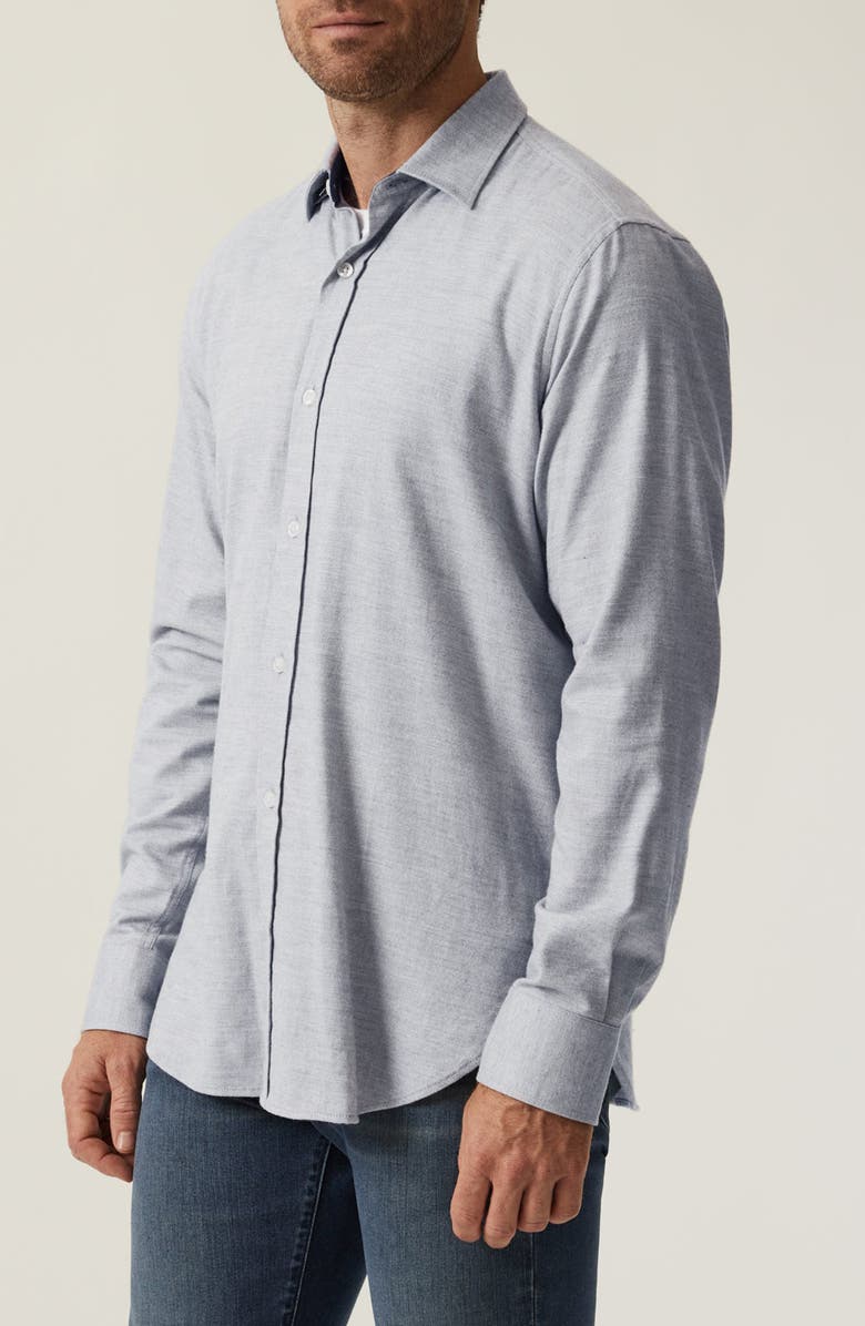 34 Heritage Feather Twill Button-Up Shirt, Alternate, color, Grey Melange