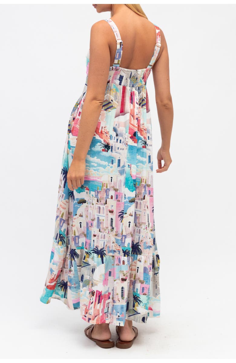 White Closet Sunny Santorini Maxi Dress, Alternate, color, Blue