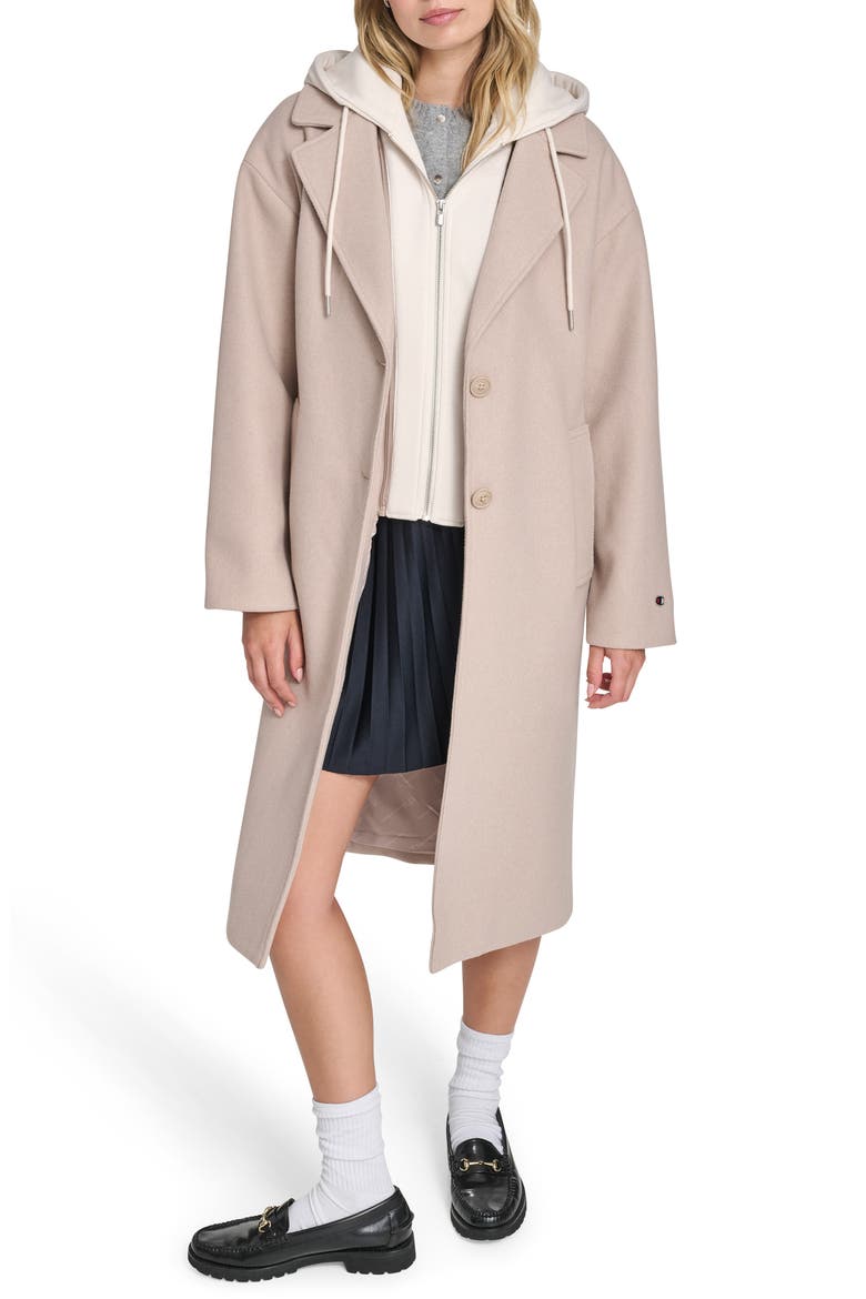 Topcoat with Removable Hooded Bib, Alternate, color, TAN