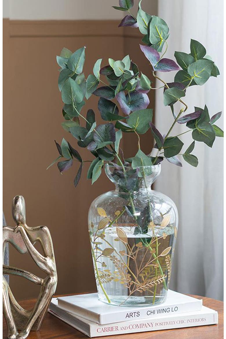 Curved Glass Vase, Alternate, color, CLEAR