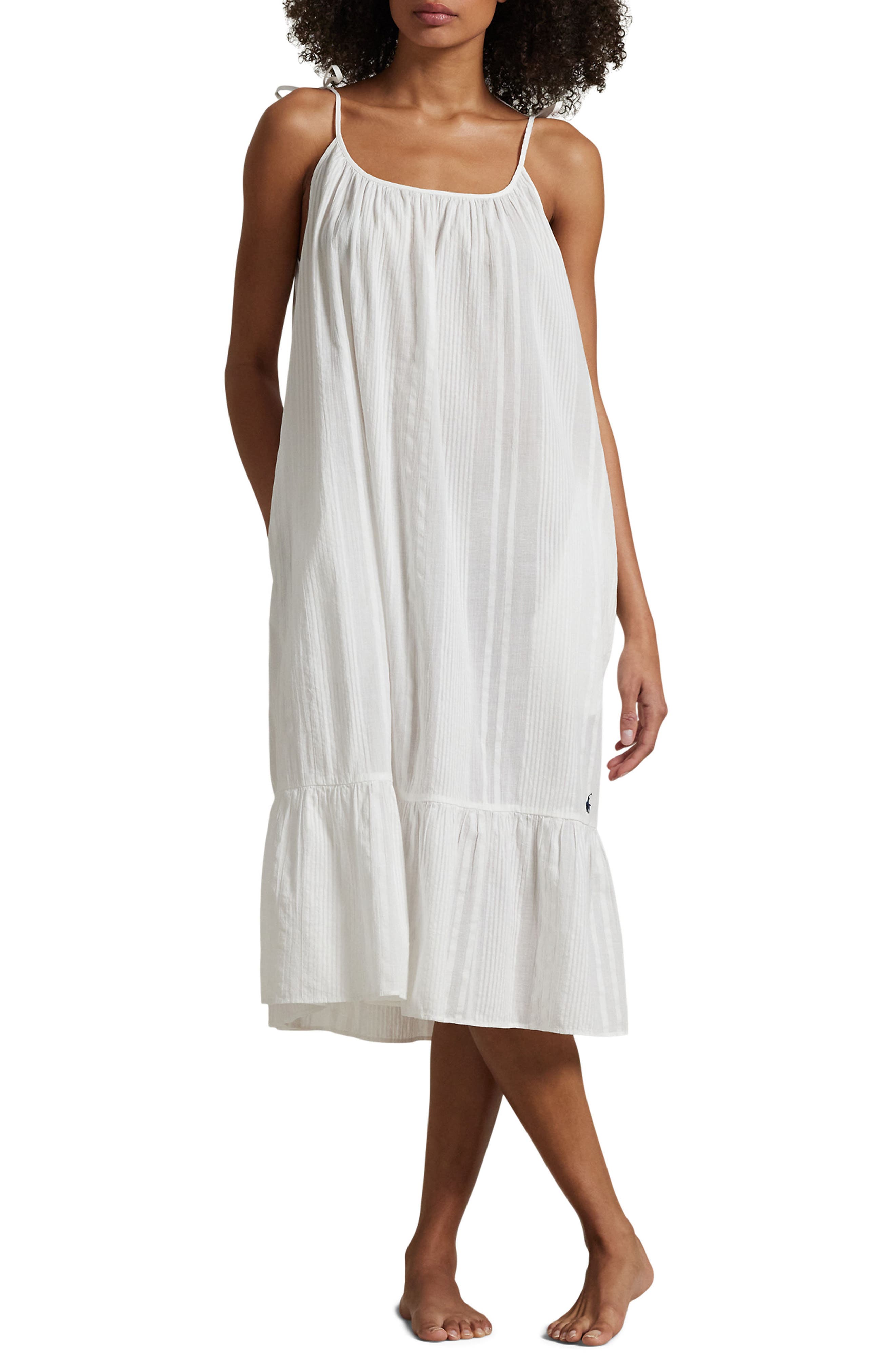 Polo Ralph Lauren Cotton Poplin Tiered Nightgown