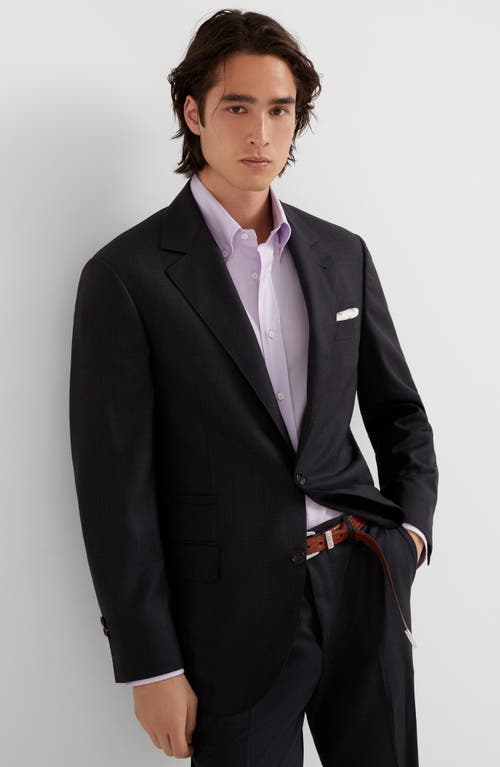 Brunello Cucinelli Houndstooth Blazer In Anthracite