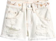 Vintage Havana Kids' Embroidered Distressed Denim Shorts