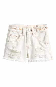 Vintage Havana Kids' Embroidered Distressed Denim Shorts