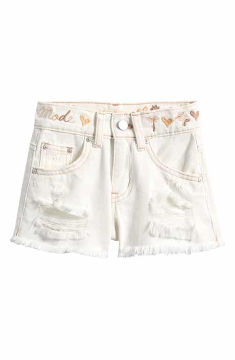 Vintage Havana Kids' Embroidered Distressed Denim Shorts