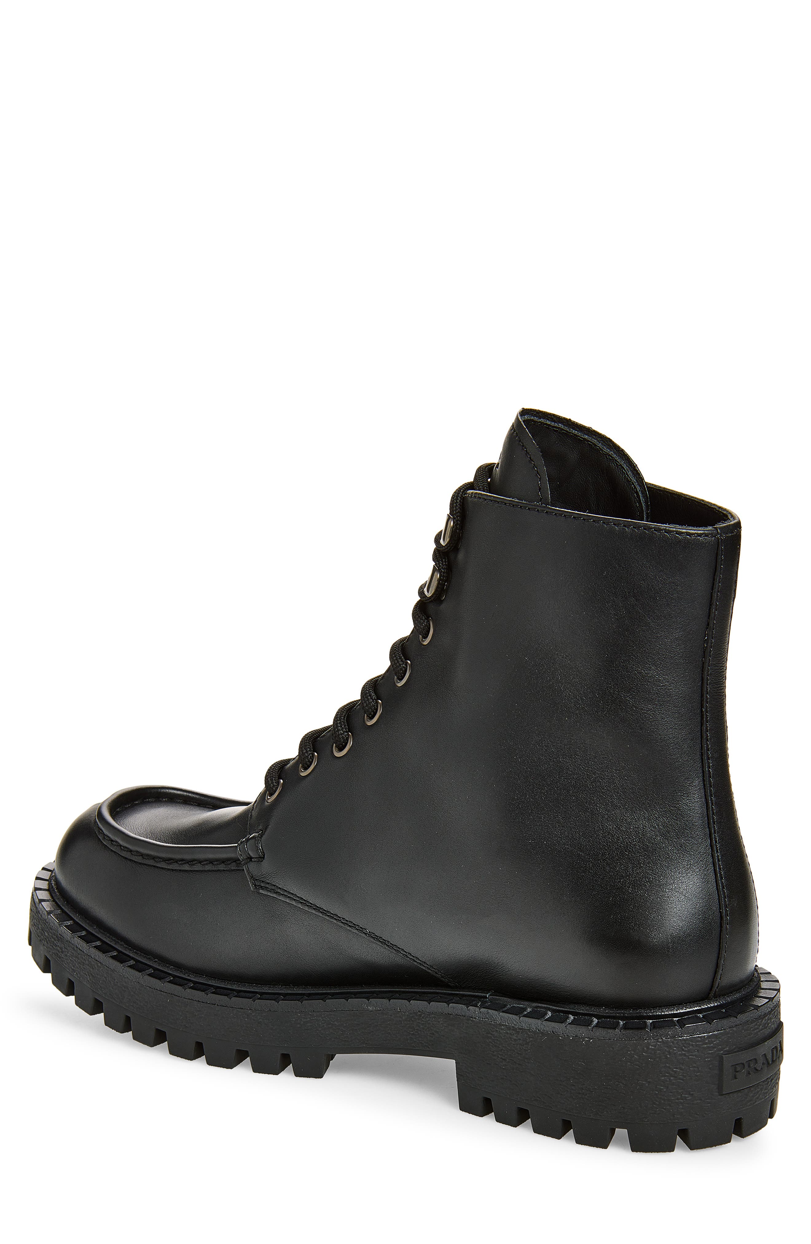 Folder Leather Laced Boot, Alternate, color, NERO