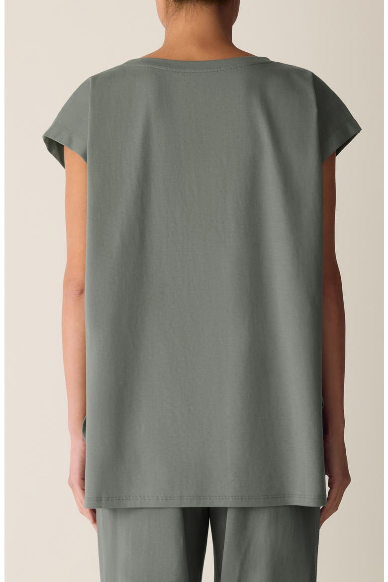 Jewel Neck Organic Cotton Pajama Top, Alternate, color, AGAVE