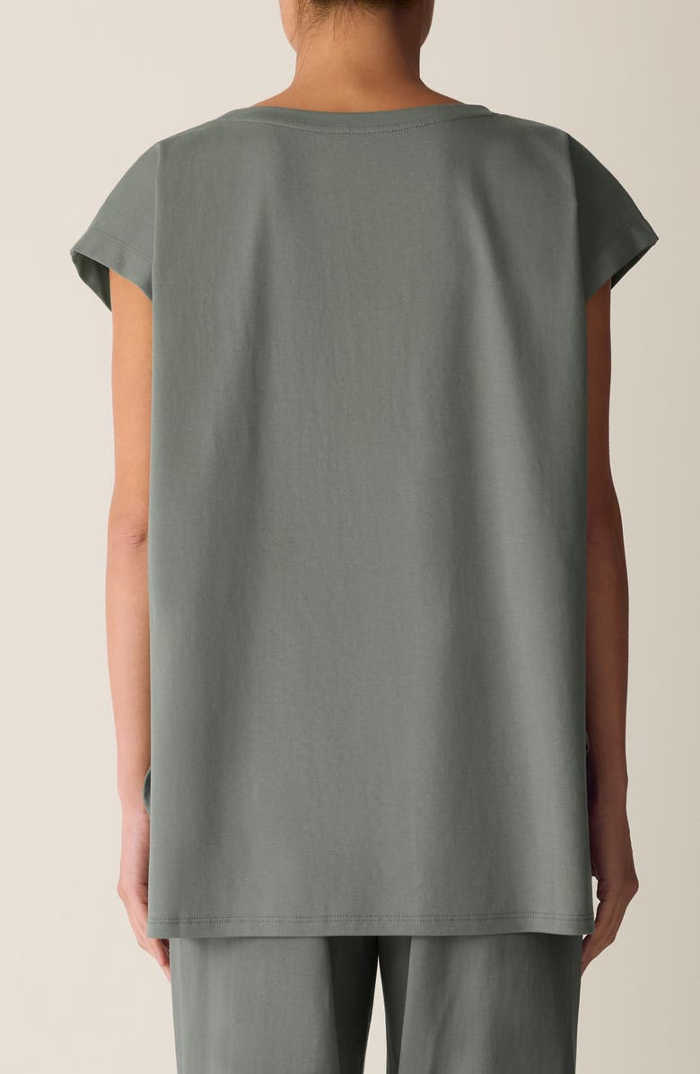 Eileen Fisher Jewel Neck Organic Cotton Pajama Top, Alternate, color, Agave