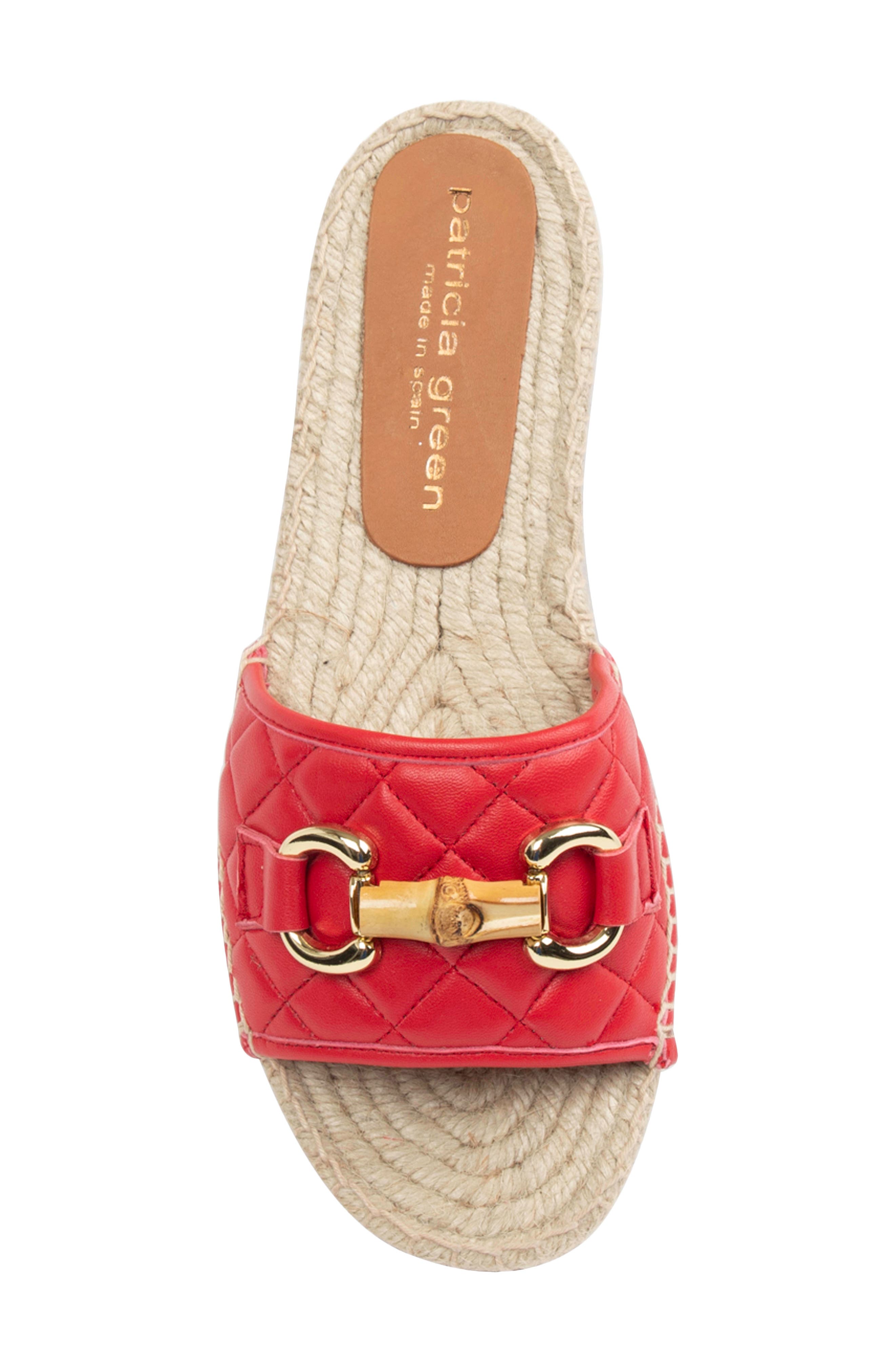patricia green Veronica Espadrille Slide Sandal, Alternate, color, Red Leather