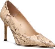 Stuart Weitzman Stuart Power 85 Snakeskin Embossed Pointed Toe Pump