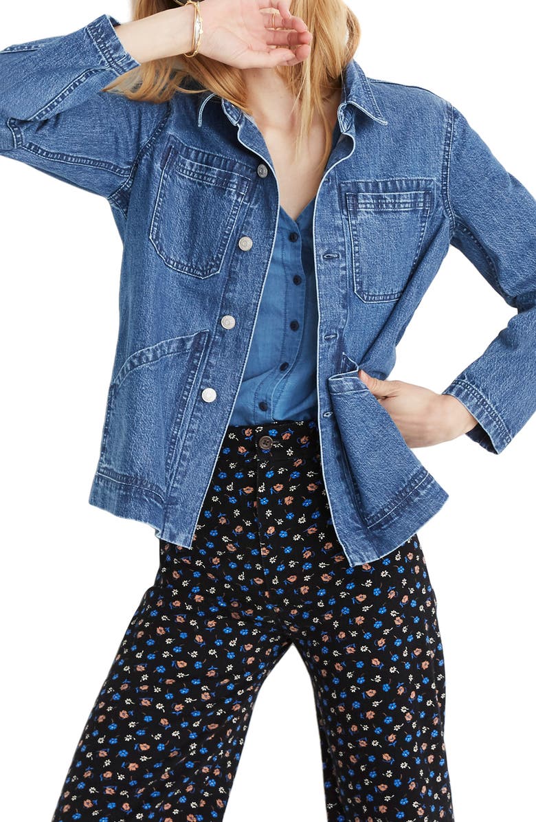 Madewell Denim Patch Pocket Chore Coat, Main, color,