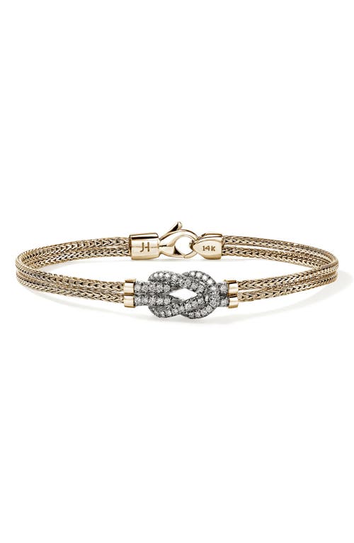 John Hardy 14k Yellow Gold Love Knot Diamonds Bracelet In 14k Yellow Gold