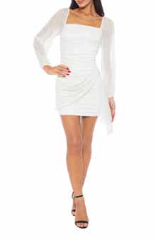 Shirred Long Sleeve Minidress