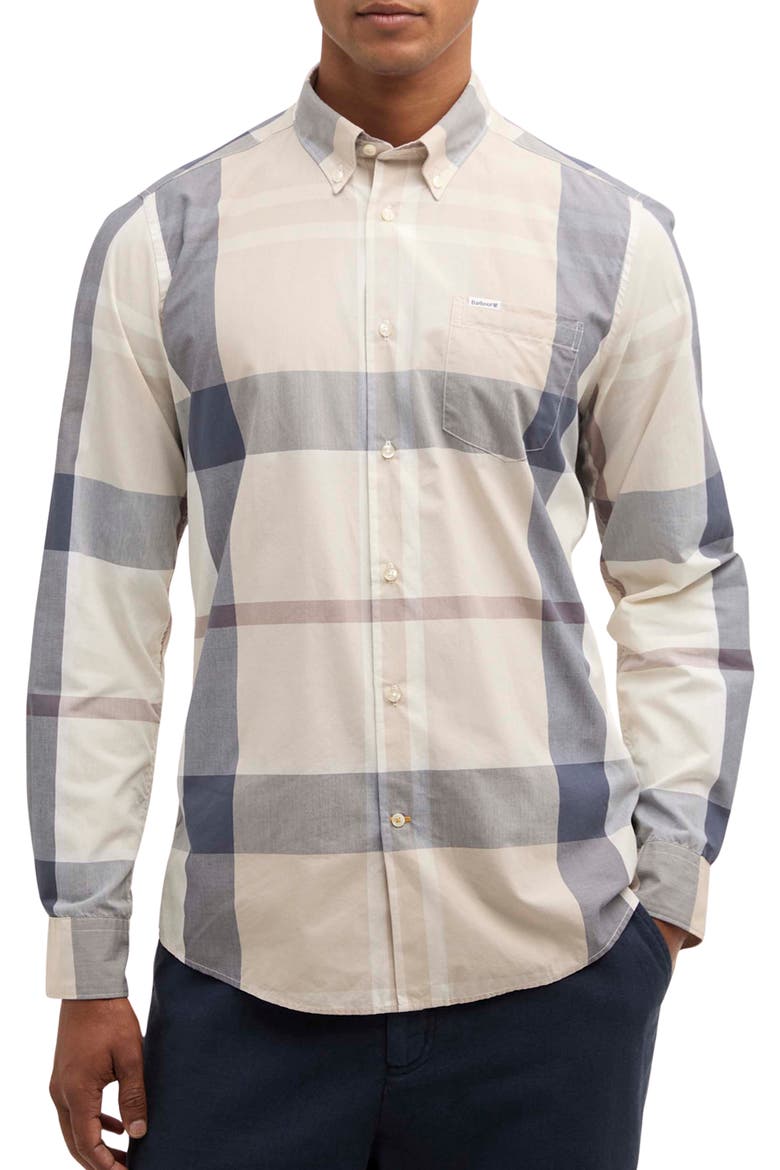 Harris Classic Fit Plaid Cotton Button-Down Shirt, Main, color, OBAN MIST TARTAN