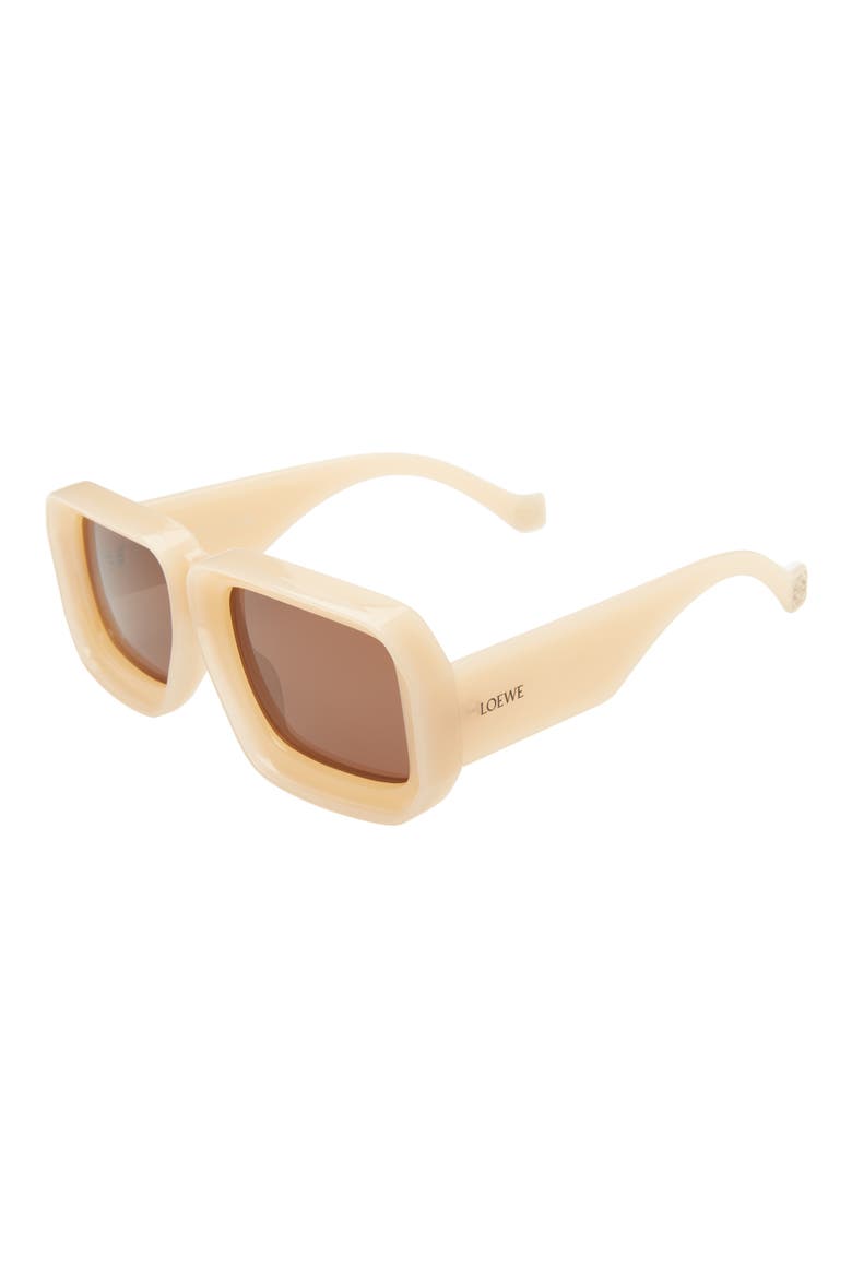 56mm Square Sunglasses, Alternate, color, SHINY BEIGE / BROWN