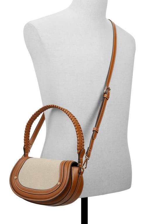 Aldo Kimya Mixed Media Shoulder Bag In Light Brown