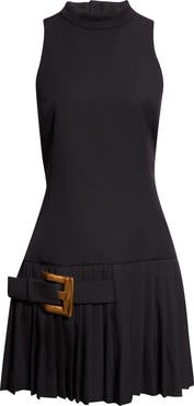 Balmain Belted Wool Grain de Poudre Minidress