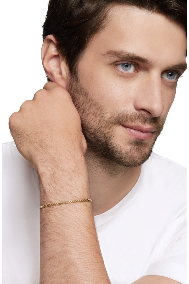 Men's Box Chain Bracelet in 18K Yellow Gold, 2.7mm, Alternate, color, 18K YELLOW GOLD