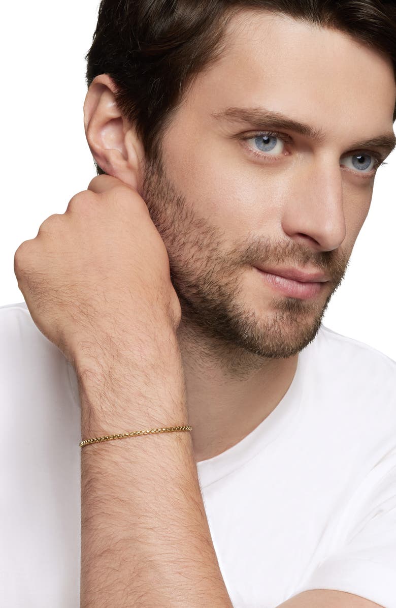 David Yurman Men's Box Chain Bracelet in 18K Yellow Gold, 2.7mm, Alternate, color, 18K Yellow Gold