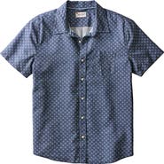 Marine Layer Better-Than-Linen Diamond Print Short Sleeve Button-Up Shirt