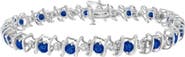 Haus of Brilliance .925 Sterling Silver Lab-Grown Birthstone and 1/6 Cttw Diamond Tennis Bracelet