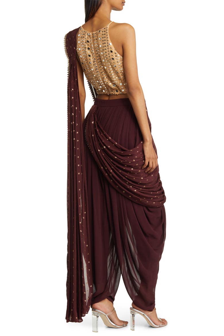 Tara Dhoti Set, Alternate, color, BURGUNDY
