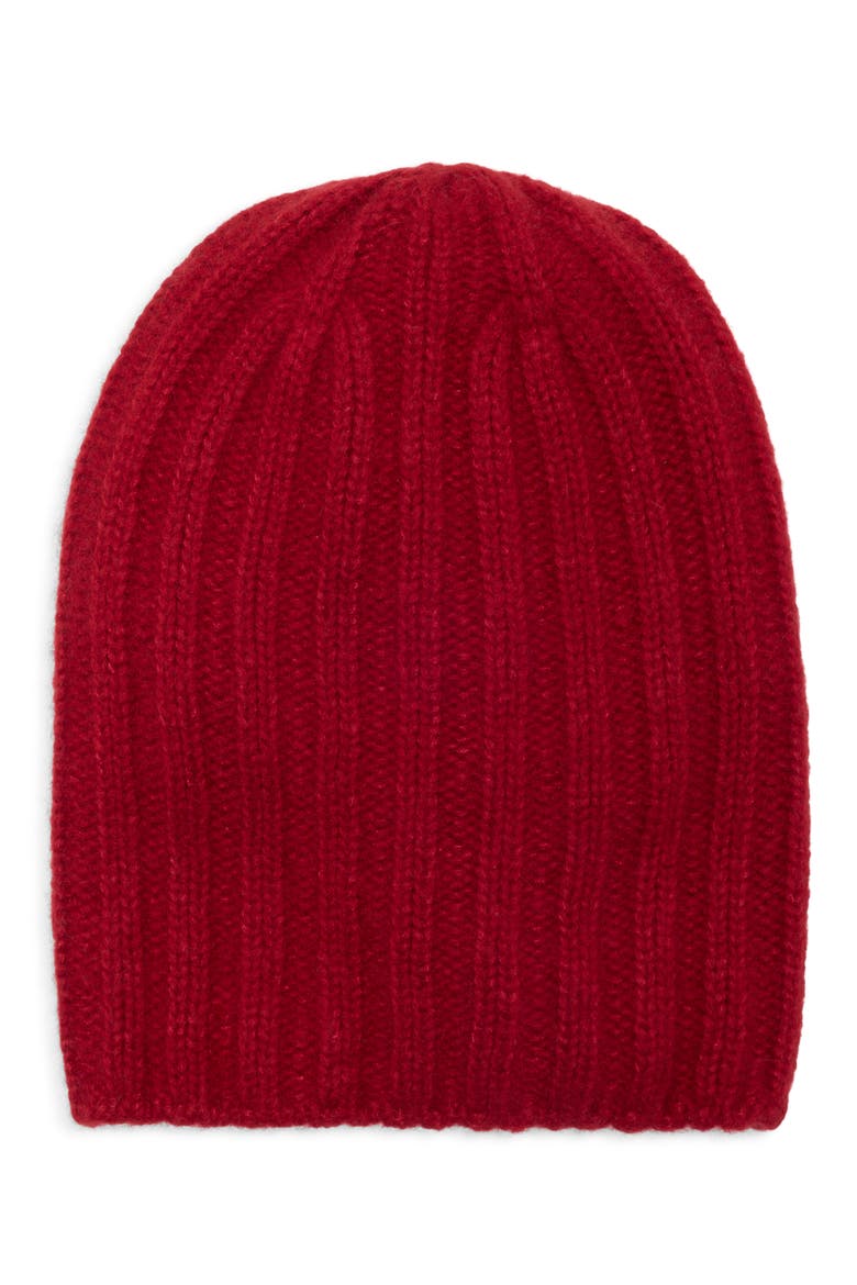 Bhaltair Cashmere & Silk Rib Beanie, Main, color, CLOUD ROUGE HE4389