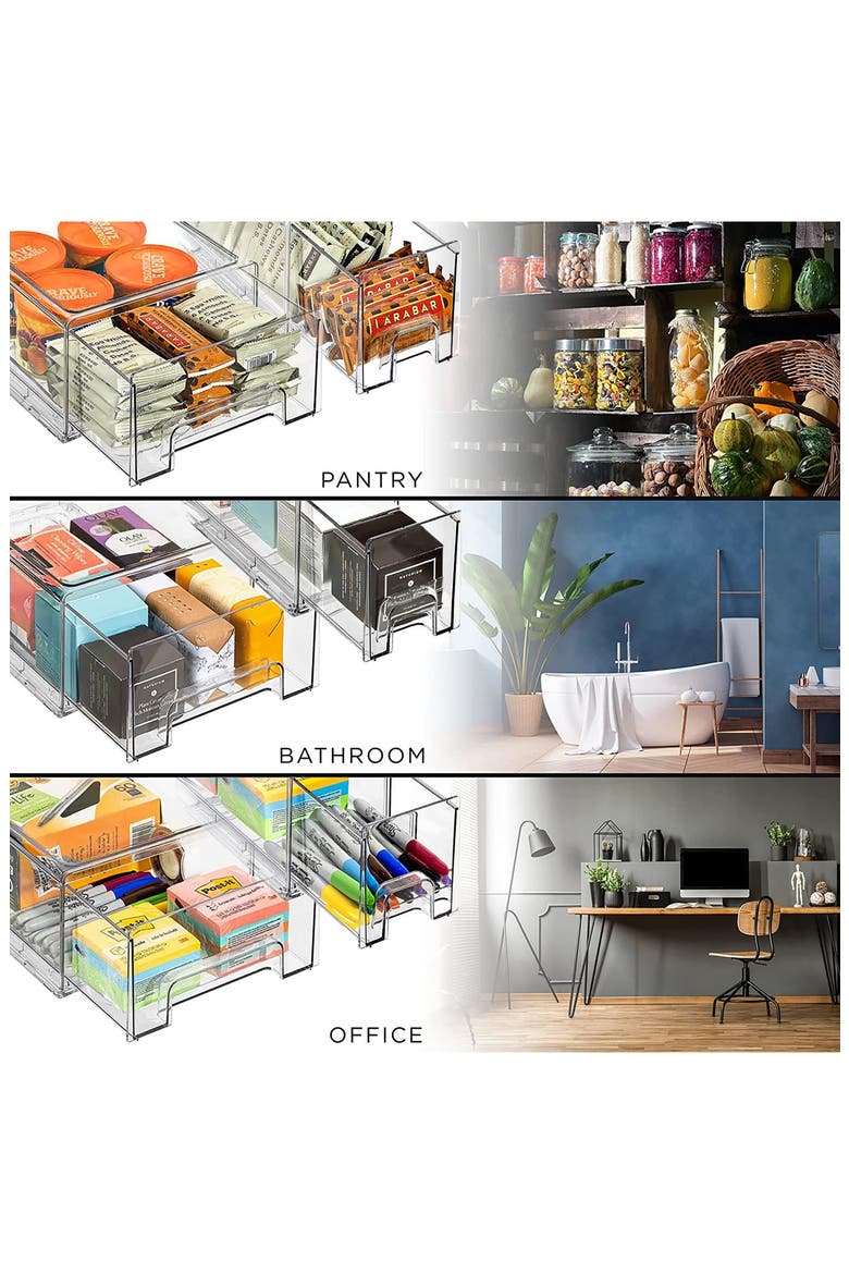 Set of 3 Fridge Organizer Drawers, Alternate, color, NO COLOR