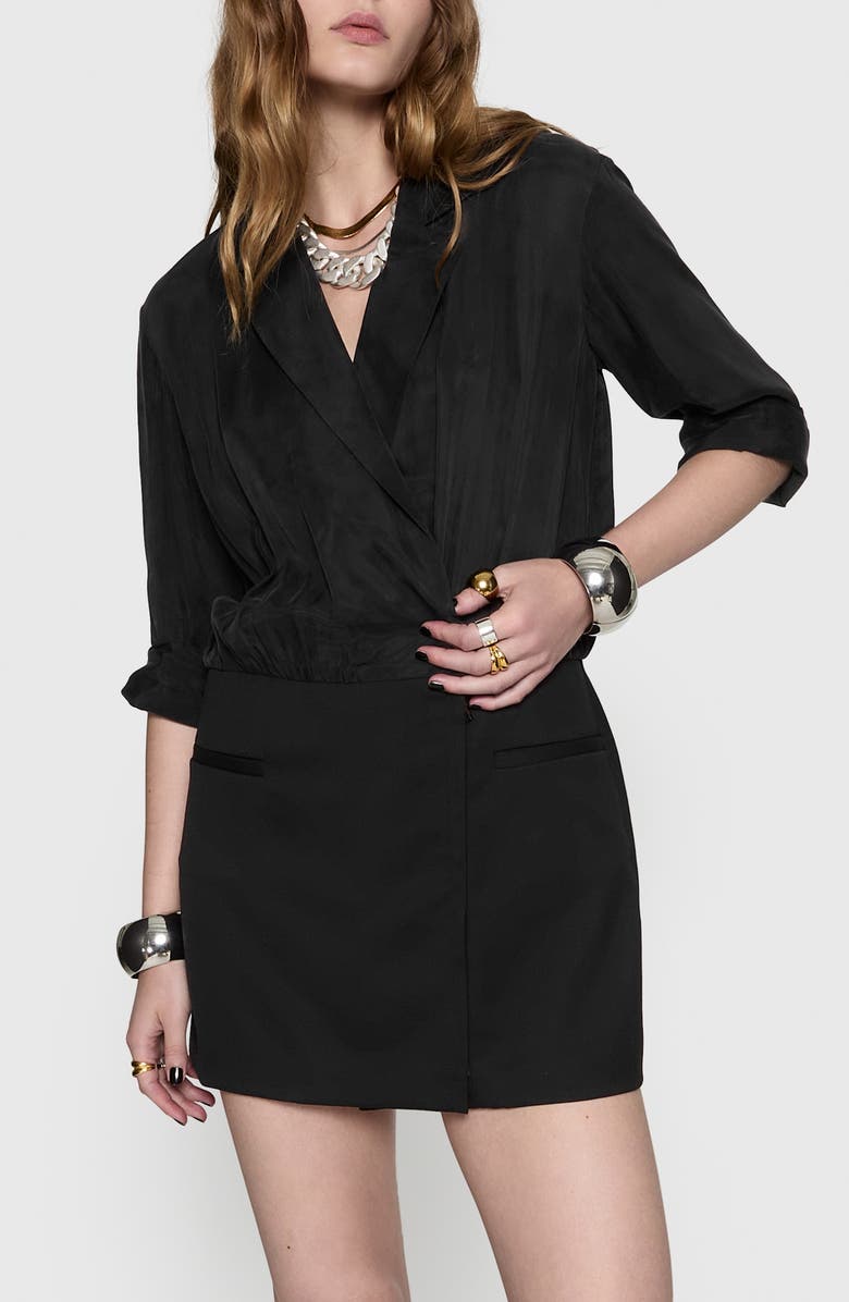 Rebecca Minkoff McKenna Draped Long Sleeve Minidress, Main, color,