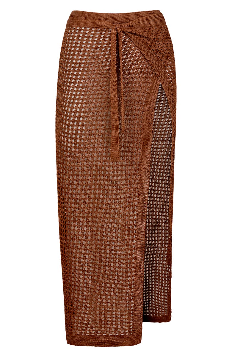 ViX Paula Hermanny Rena Open Stitch Cover-Up Pareo, Alternate, color, Brown