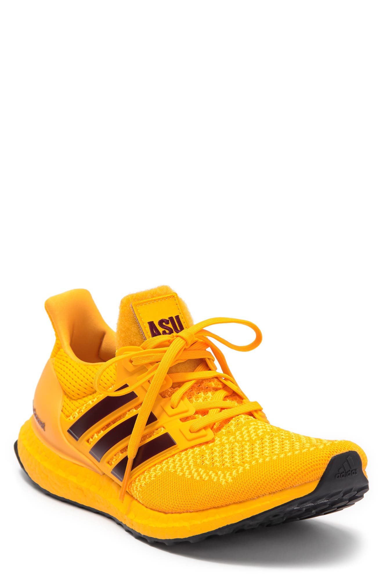 Ultraboost 3-Stripe Sneaker, Main, color, TEAM COLLEG GOLD/ TEAM MAROON