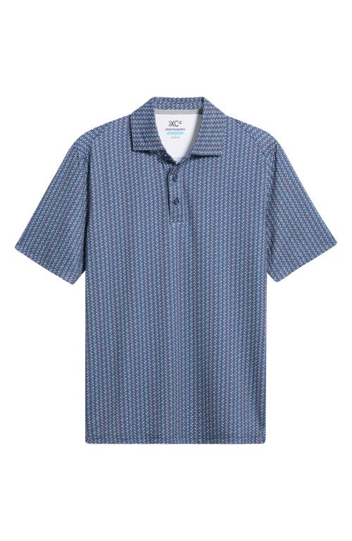 Johnston & Murphy Xc4® + Cool Degree™ Mini Martini Print Performance Golf Polo In Navy Multi