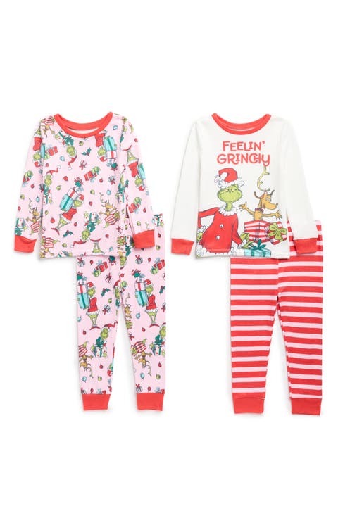 Kids' Feelin' Grinchy 2-Pack Fitted Two-Piece Pajamas (Little Kid & Big Kid)