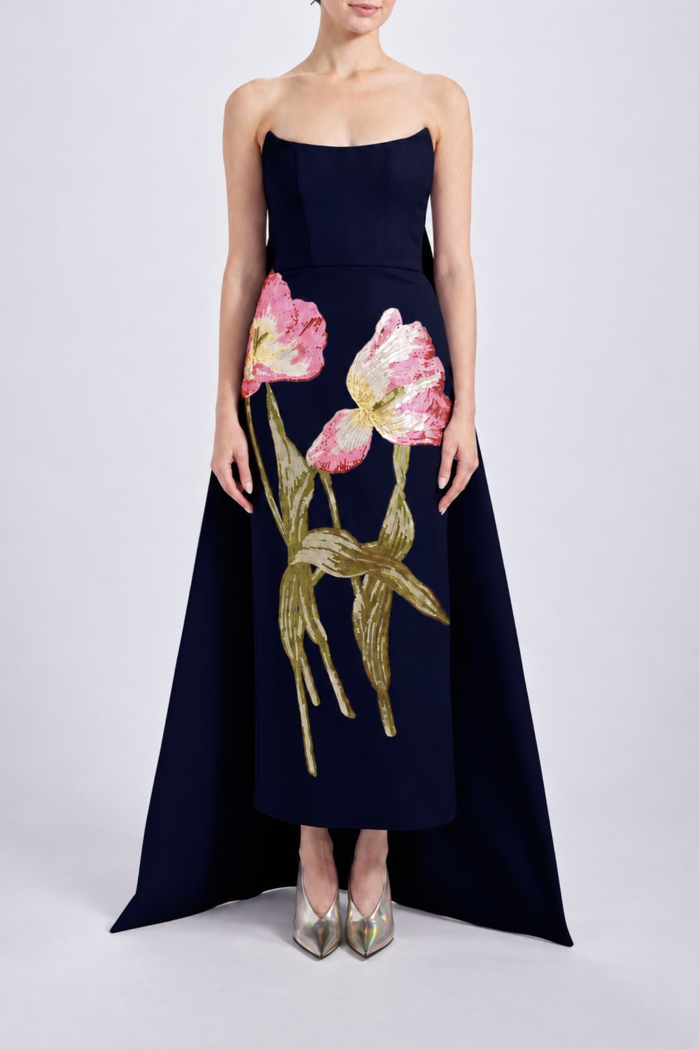 Amsale Sequin Appliqué Column Dress (Women) | Nordstrom