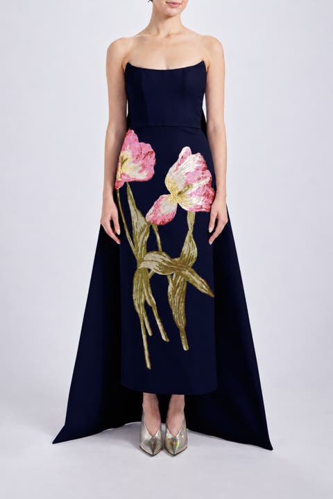 Sequin Appliqué Column Dress