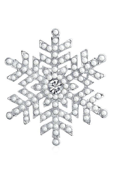Crystal Snowflake Brooch