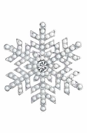 BLING JEWELRY Crystal Snowflake Brooch