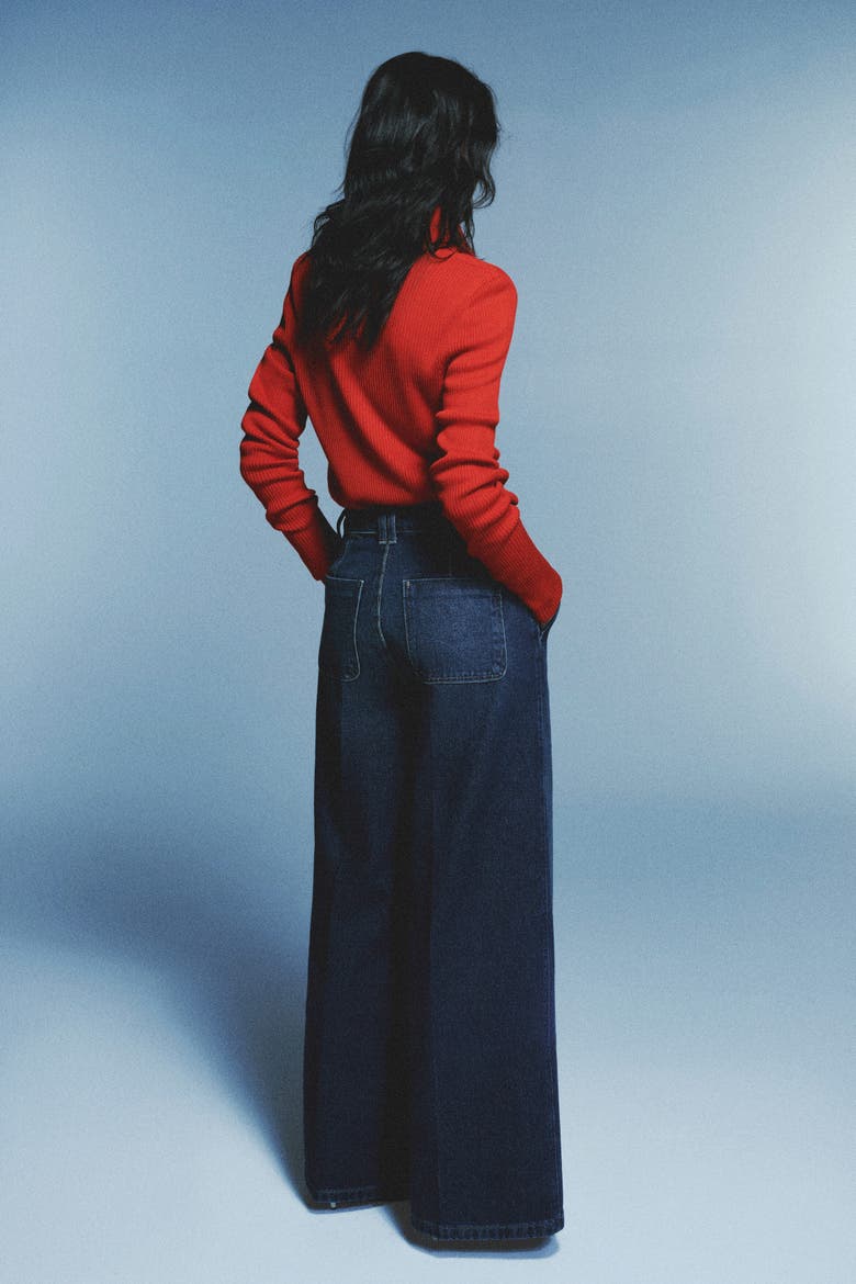 Super Wide High Jeans, Alternate, color, Dark denim blue