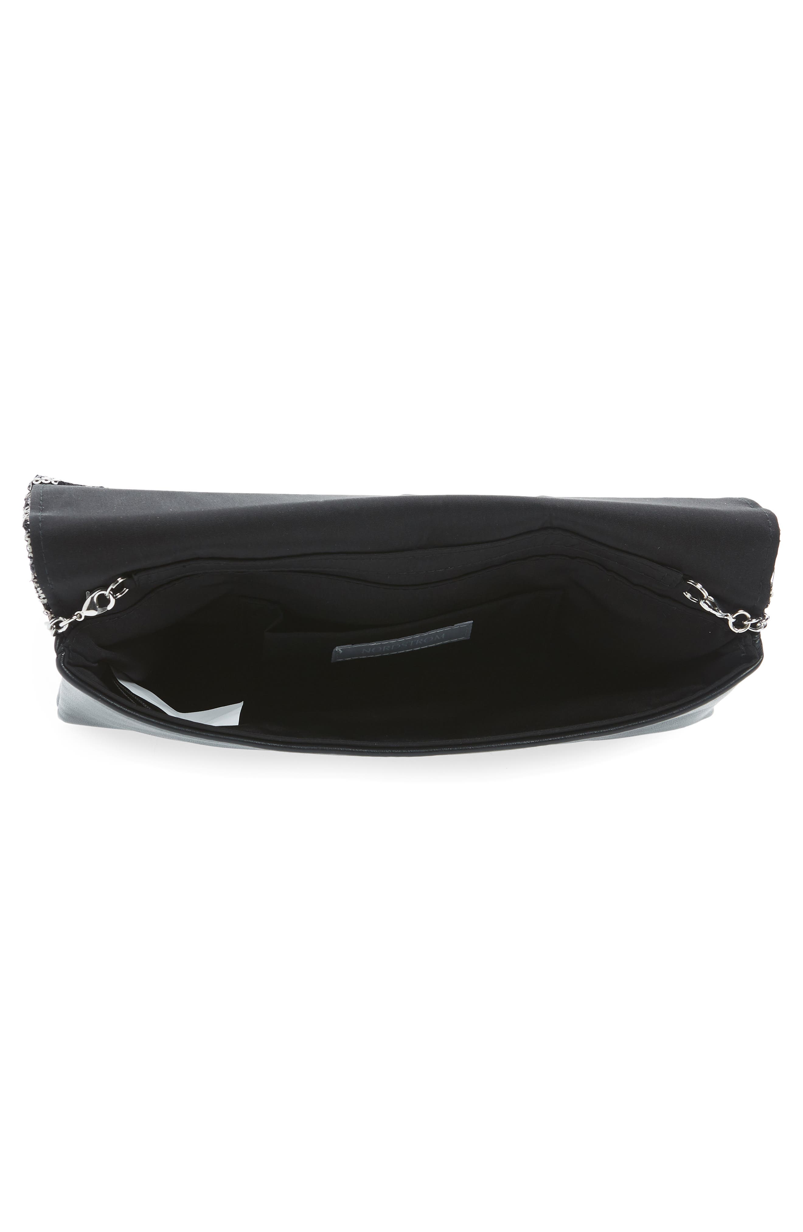 Nordstrom Leopard Sequin & Faux Leather Clutch, Alternate, color, 