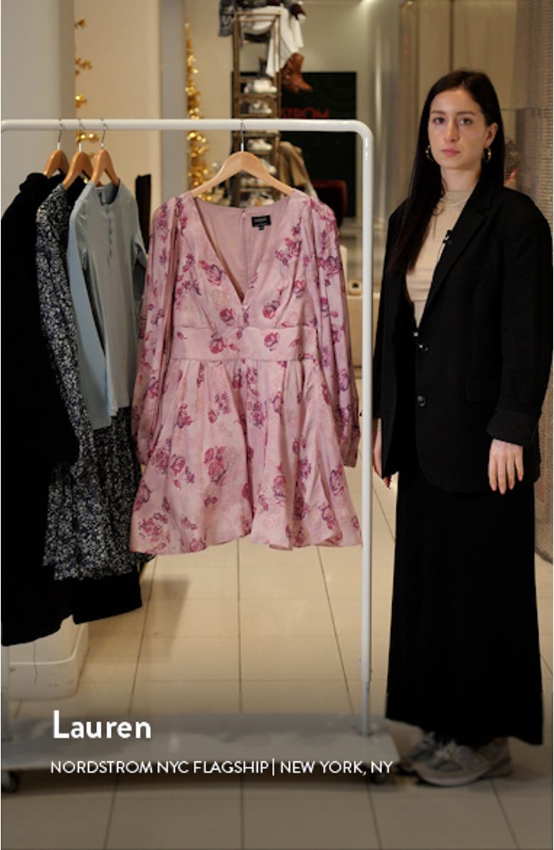 Eva Floral Long Sleeve Minidress, sales video thumbnail