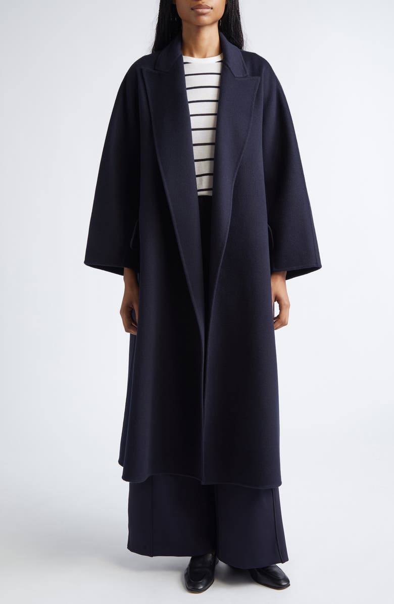 Max Mara Cesto Virgin Wool Longline Coat, Alternate, color, Ultramarine