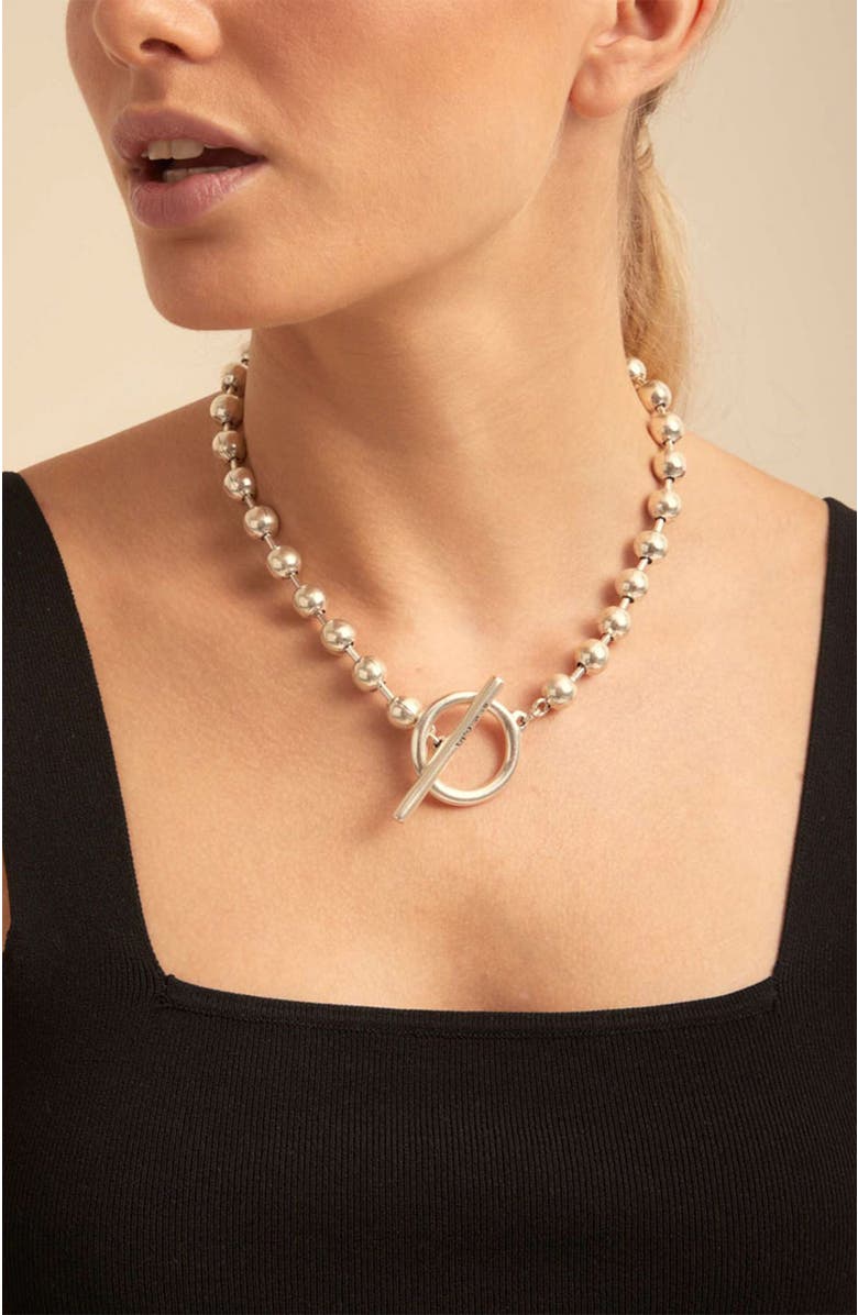 UNODE50 Sterling silver-plated short chain necklace, Alternate, color, Silver